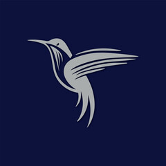 hummingbird modern logo design vector template