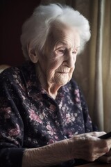 a senior woman using her digital tablet
