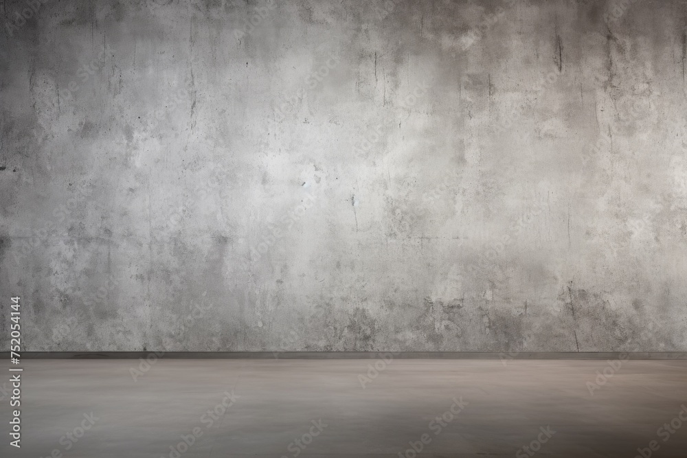 Poster A simple image of an empty room with concrete walls and floor. Suitable for industrial or minimalist design concepts