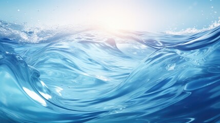 Bright sunlight illuminating a beautiful ocean wave. Perfect for travel or nature concepts