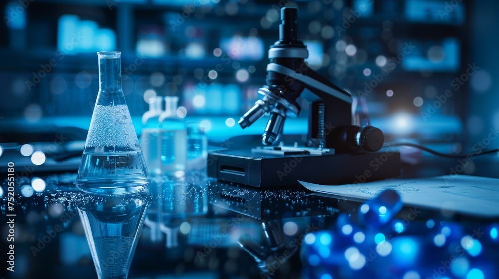 Poster concepts in science and technology. laboratories, examinations, and research.