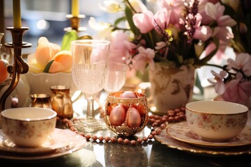 Easter Brunch Setting: Place jewelry on a table setting.
