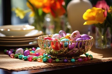 Easter Brunch Setting: Place jewelry on a table setting.
