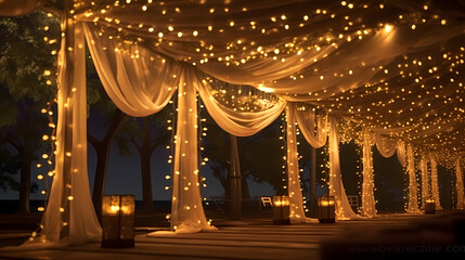 Celebrate festive nights with decorative lights, romantic and beautiful night atmosphere