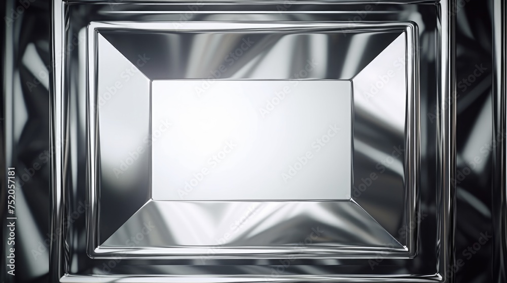 Poster a square mirror reflecting light in a dark room. suitable for interior design projects