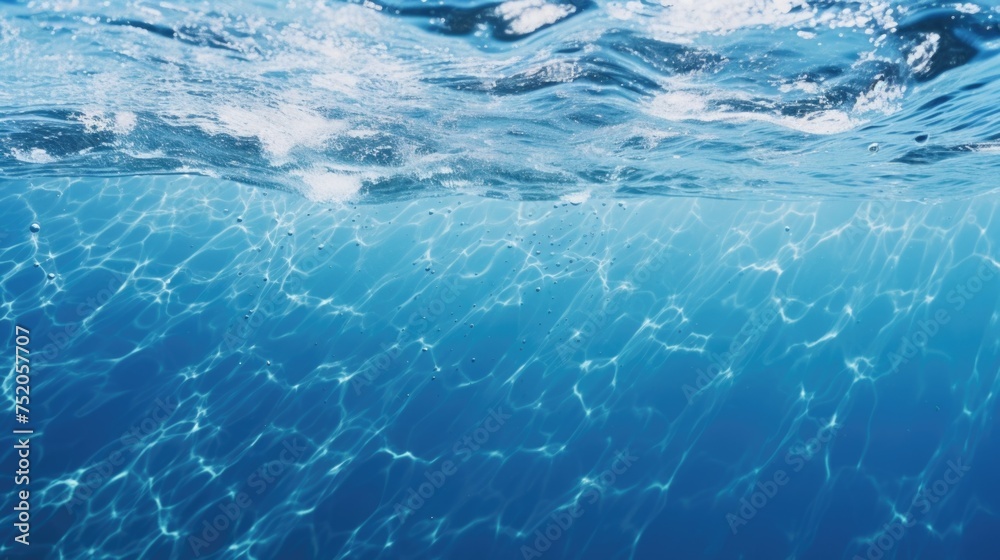 Poster a detailed close up of a powerful ocean wave. suitable for nature and travel concepts