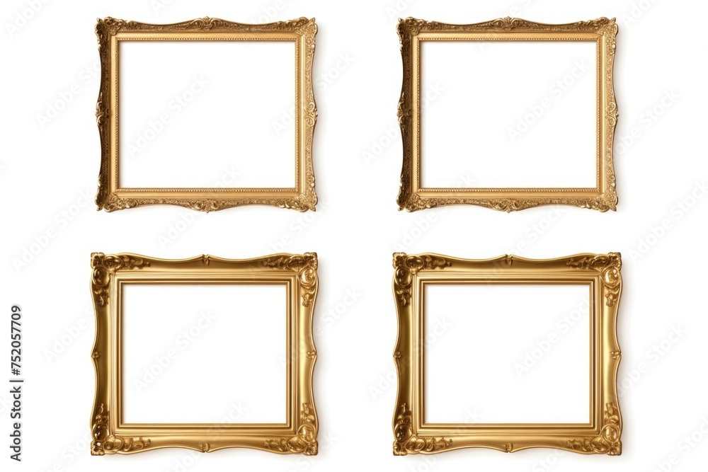 Poster elegant golden frames on a clean white background, perfect for adding a touch of luxury to your desi
