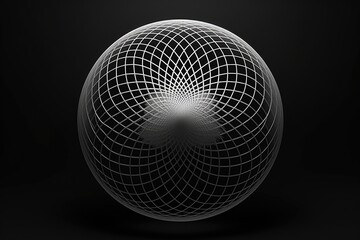 Black and white photo of a sphere, suitable for abstract projects