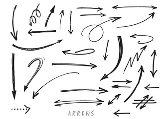 hand-drawn arrows, Cute doodle arrows for graphic and web design