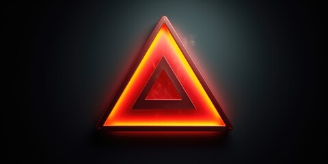 A triangle shaped neon sign on a dark background, suitable for urban and nightlife themes