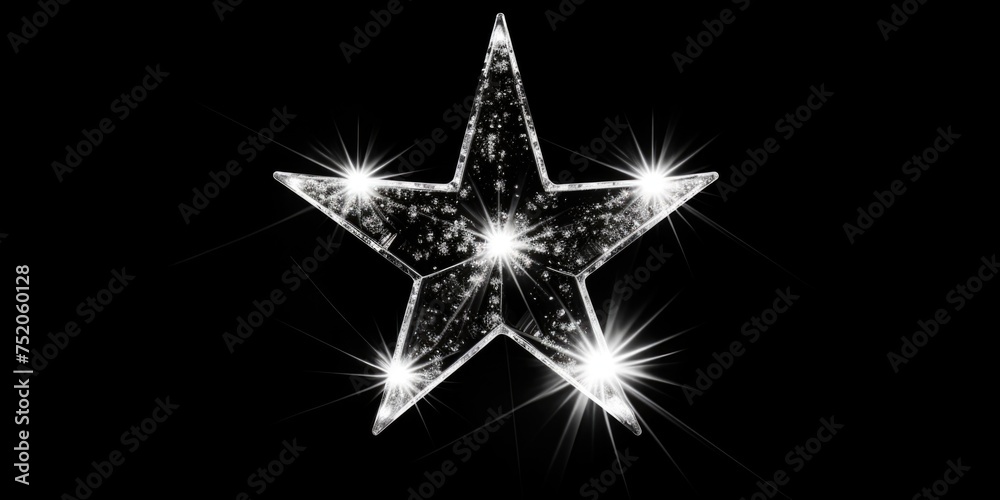 Poster a bright star shining against a dark backdrop. suitable for various design projects