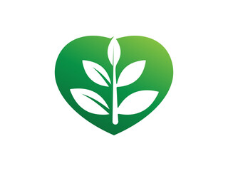 heart and leaf logo vector