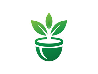 vector design of a tree growing in a pot