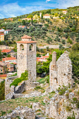 Clock tower in Old Bar, Montenegro - 752060501