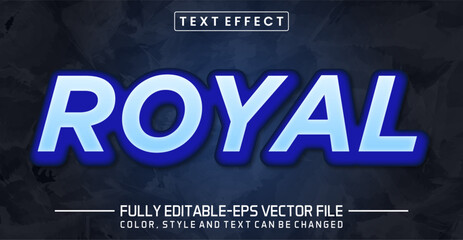 Royal blue font Text effect editable