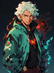 anime male character illustration