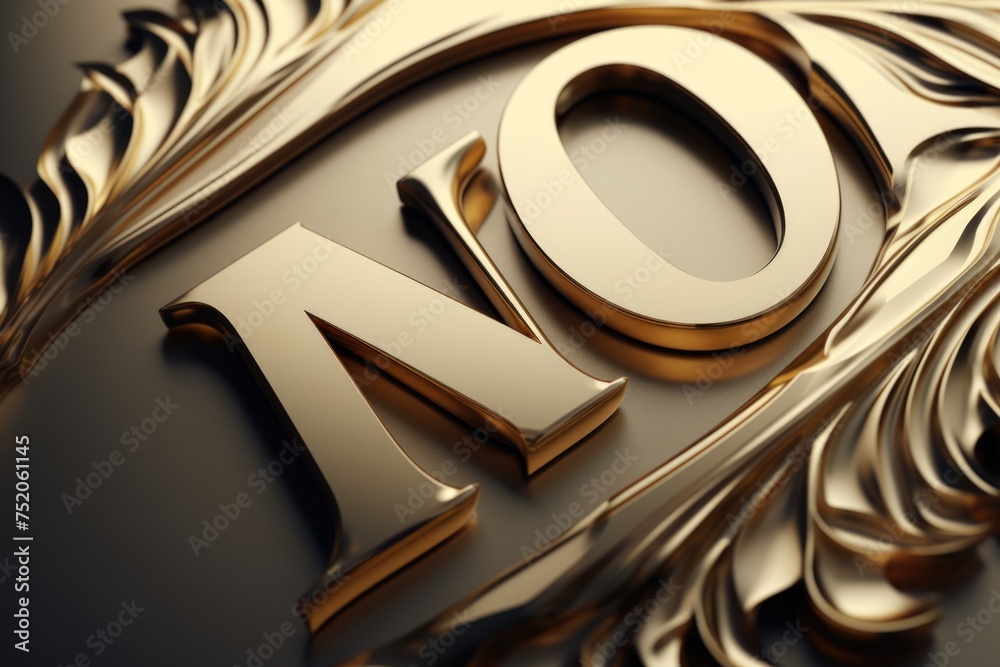 Poster a detailed shot of a gold number on a wall, suitable for various design projects