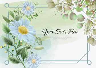 Flower floral invitation card design 