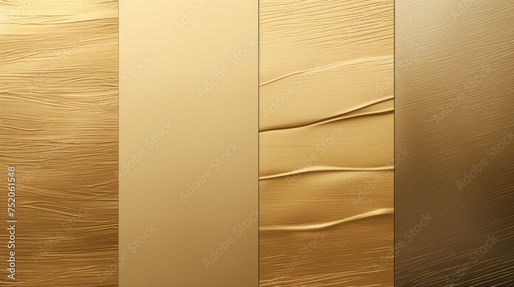 Poster a collection of four different shades of gold for various design projects
