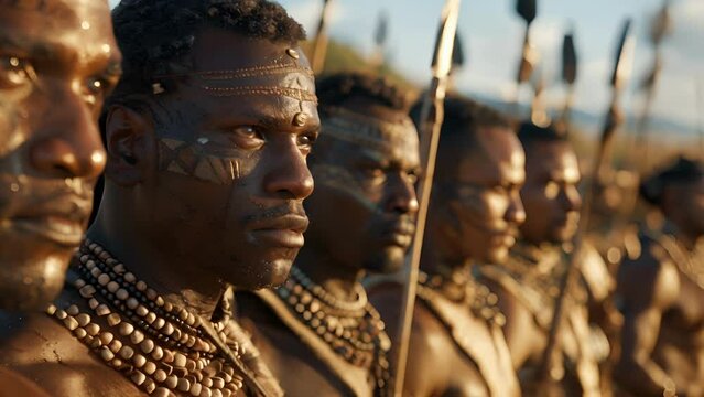 The Impi warriors faces exude confidence and fearlessness instilling awe in their enemies.