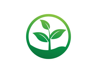green leaf logo icon design vector, growing logo