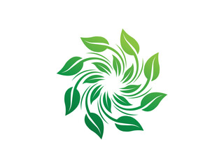 Circular Leaf logo gradient colorful design illustrations