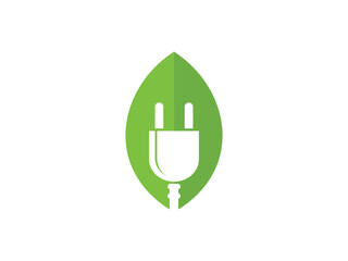 green energy logo template design vector