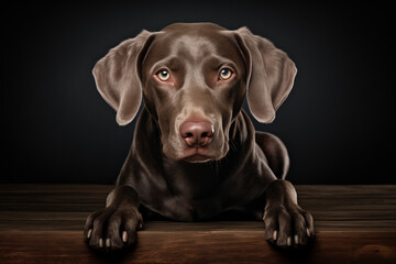 Fototapeta premium Brown weimaraner young dog