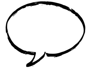 筆で描いたような手描きの吹き出し（横長、左向き）