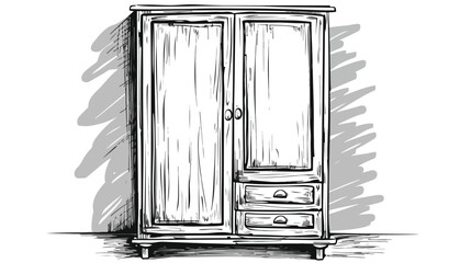 Cupboard doodle sketch-style icon.
