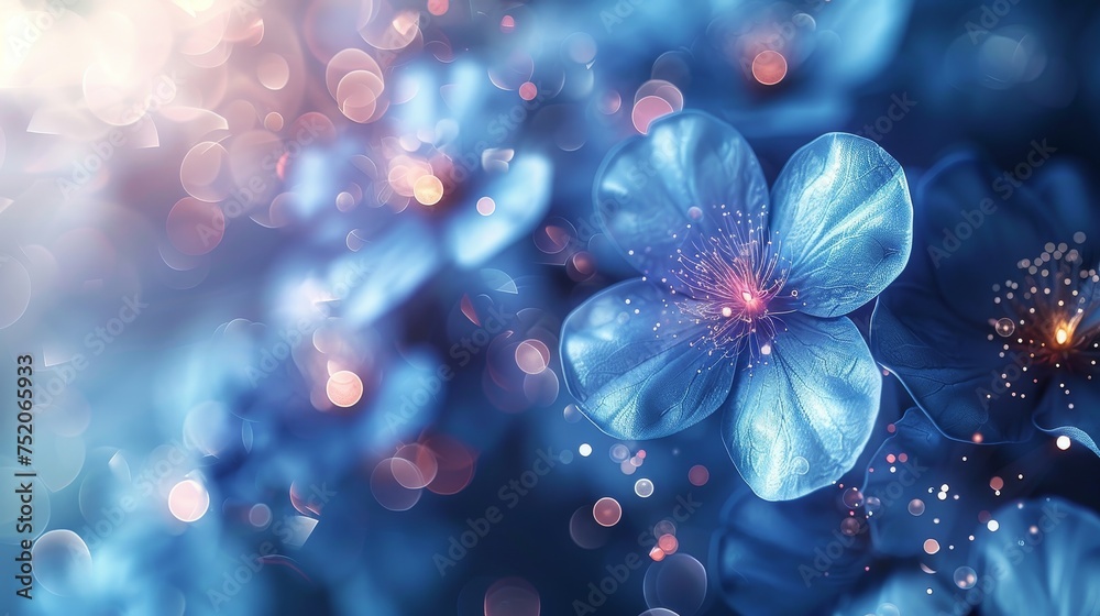 Leinwandbilder flower banner design with low poly design. abstract geometric background. wireframe light connection