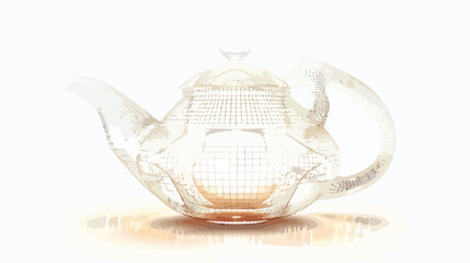 Flare white mesh real teapot.