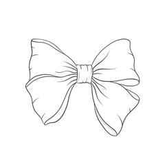 Vector hair bow. Drawn in a manual style sketch, bow in a linear style.