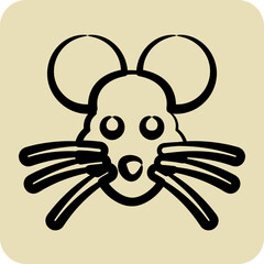 Icon Rat. related to Animal Head symbol. hand drawn style. simple design editable
