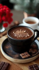 Hot chocolate drink at restaurant