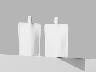3D Packaging Spout Pouch Mockup White Blank