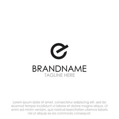 simple power bottom letter e flat logo vector