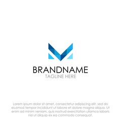 simple letter m flat logo vector