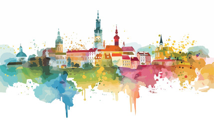 Lublin Voivodeship watercolor map. - obrazy, fototapety, plakaty