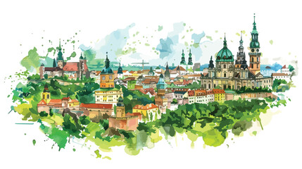 Lublin Voivodeship watercolor map.