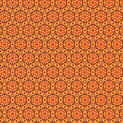 Abstract mosaic geometric floral wallpapers Autumnal color palette