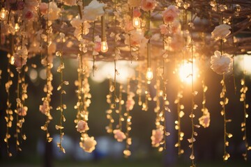 Floral Canopy: Hang jewelry from a floral canopy. - obrazy, fototapety, plakaty