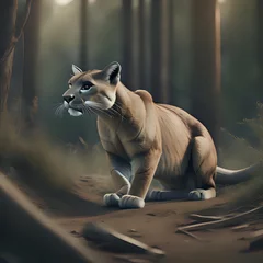 Poster puma in forest © Anwar