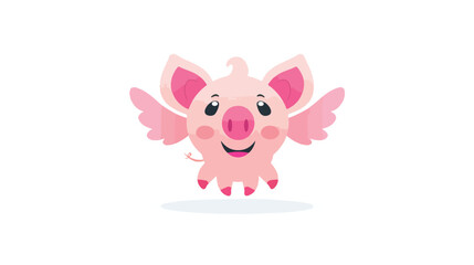 Vector design. Logo shape like a pink pig.