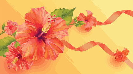 A Vector Illustration of the Red Hibiscus