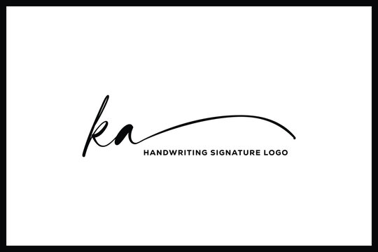 KA initials Handwriting signature logo. KA Hand drawn Calligraphy lettering Vector. K A  letter real estate, beauty, photography letter logo design