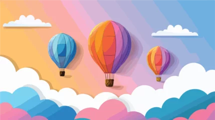 Crédence de cuisine en verre imprimé Montgolfière Air Balloon Vector Art Full Color