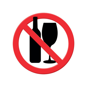 no alcohol red banned sign flat vector icon, sign of prohibition, flat icon in red crossed out circle