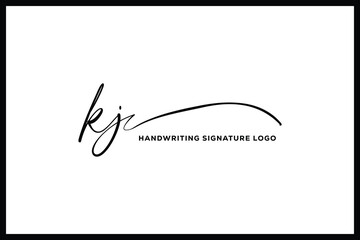 Fototapeta na wymiar KJ initials Handwriting signature logo. KJ Hand drawn Calligraphy lettering Vector. KJ letter real estate, beauty, photography letter logo design