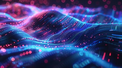 Abstract tech background: ai, science, big data visualization - 3d render